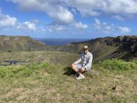 Jacob Spangenberg am Krater Kotepokouri Rano Kau