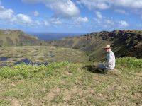 Jacob Spangenberg am Krater Kotepokouri Rano Kau