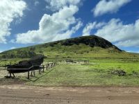 Mittagessen am Steinbruch Ranu Raraku