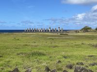 Mittagessen am Steinbruch Ranu Raraku