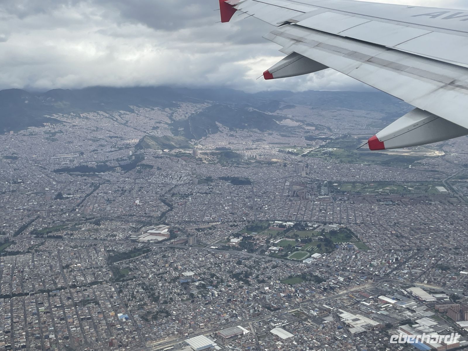 Flug über Bogota