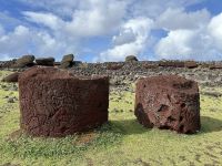 Osterinsel - Kopfbedeckung oder Haarknoten der Moai