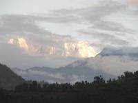 Anapurna Gebirgskette am Morgen
