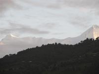 Anapurna Gebirgskette am Morgen