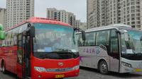 unser schöner roter Bus in Shanghai :-) &ndash; &copy; Frank Nimschowski (Eberhardt TRAVEL)