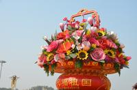 Blumenkorb auf dem Tiananmen-Platz