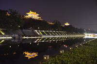 Beleuchtete Stadtmauer von Xi'an, Lichterfahrt