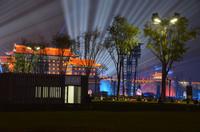 Lasershow am Südtor der Stadtmauer in Xi'an, Lichterfahrt