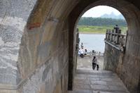 Blick auf den Li-Fluss, Hochwassermarke