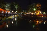 Wasserdorf Wuzhen bei Nacht