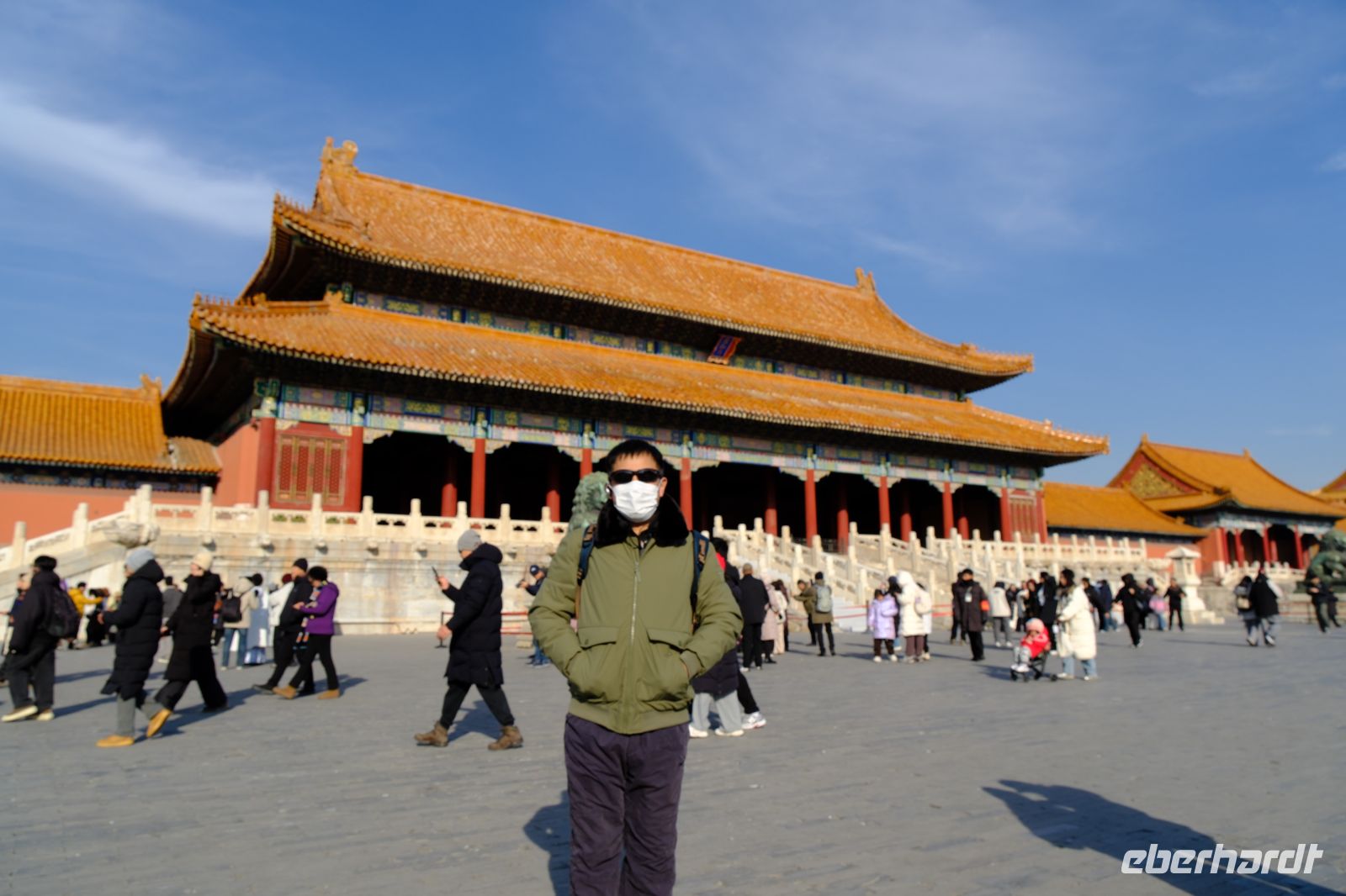 Örtlicher Reiseleiter Yang in der Verbotenen Stadt in Peking - China