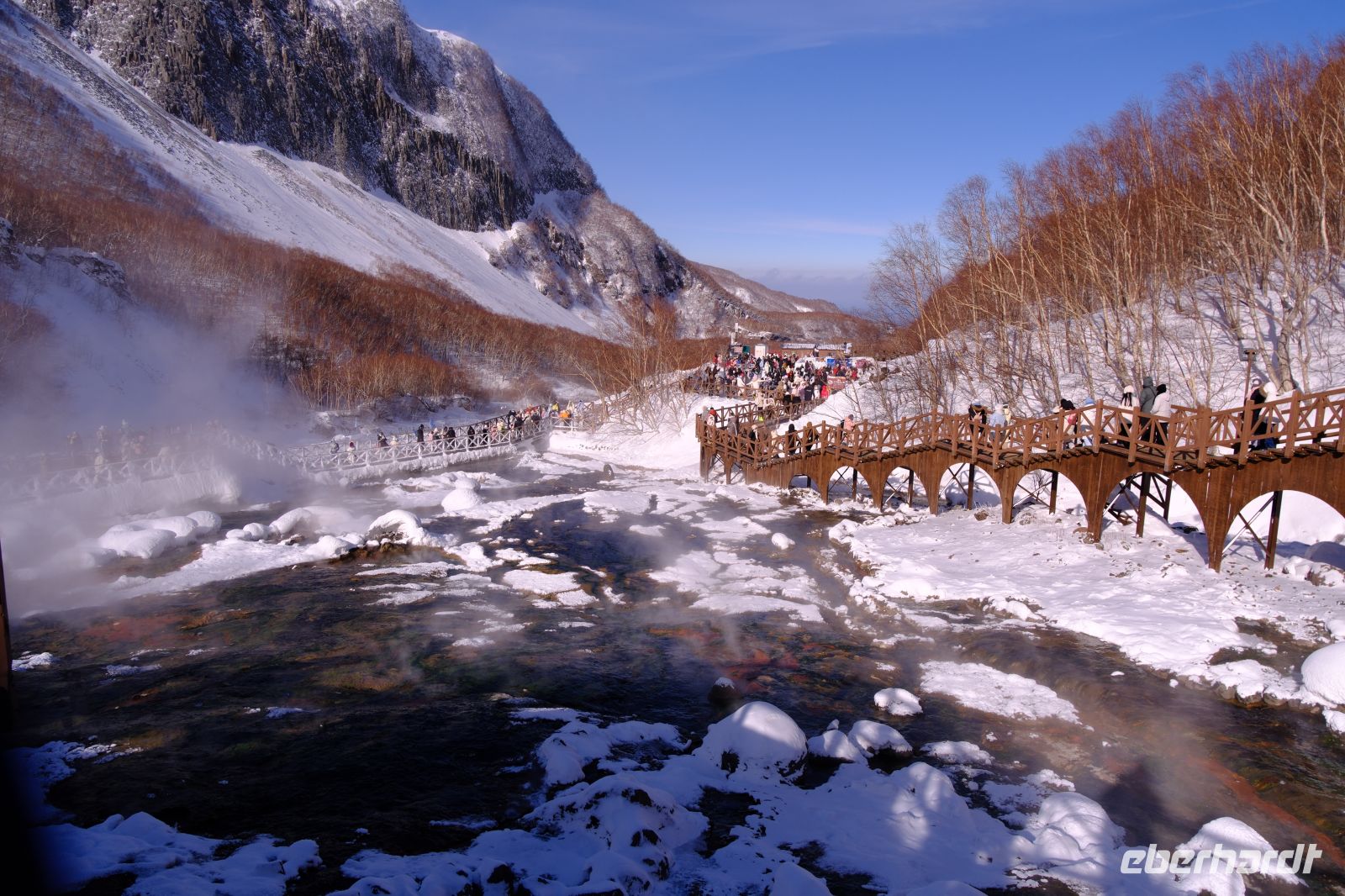 Heiße Quellen im Changbaishan Nationalpark in China