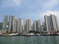 1992_Sampan-Rundfahrt im Aberdeen Hafen in Hongkong