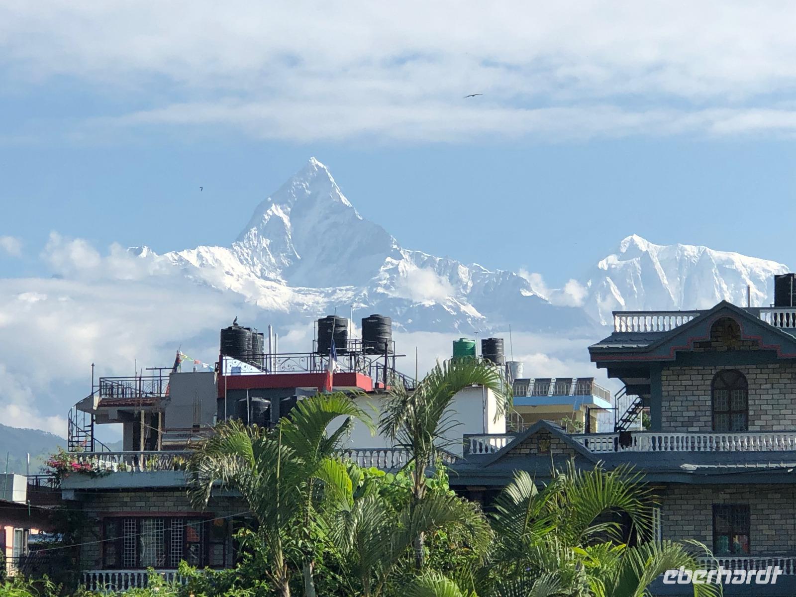 Nepal - Pokhara, Blick zum Annapurna Fishtail