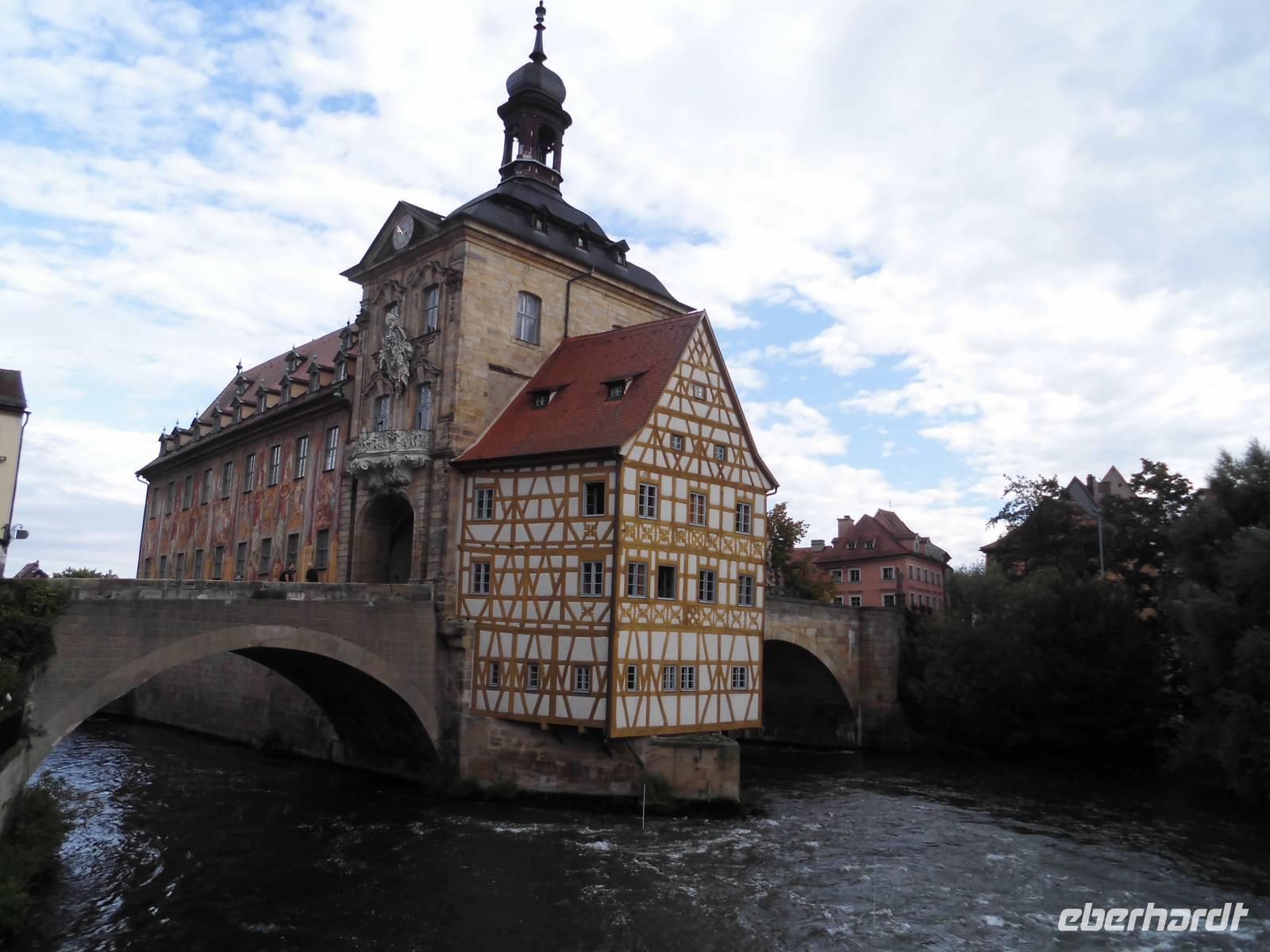 freigelegtes Fachwerk am Rathaus