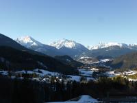 Roßfeldhöhenstrasse - Blick zum Watzmann, Hochkalter und Reiteralpe