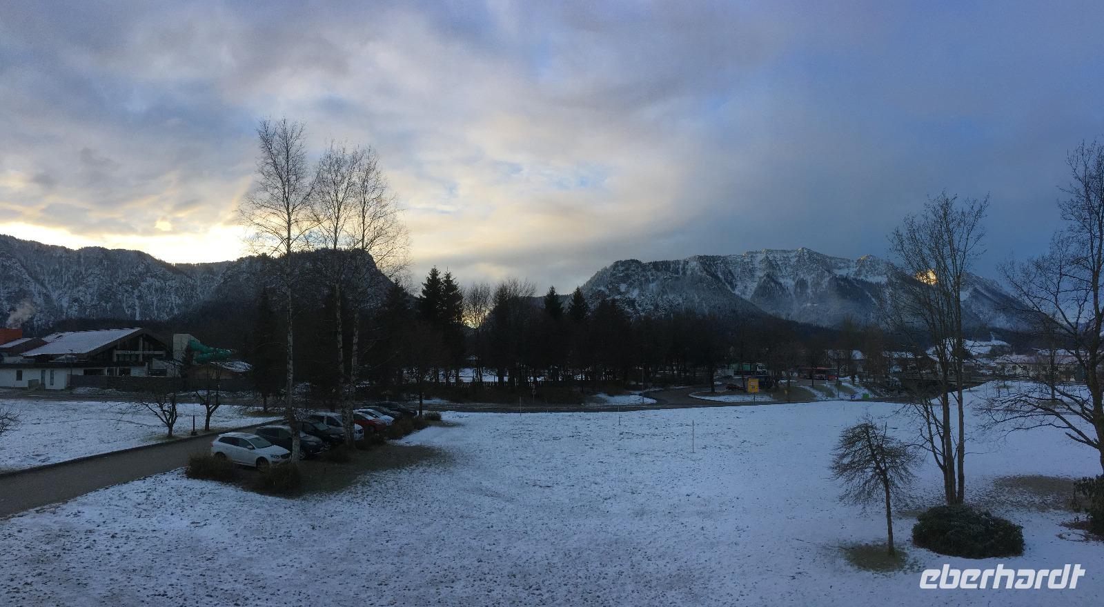 Morgenstimmung vor dem Hotel