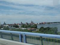 von der Rügenbrücke Blick nach Stralsund
