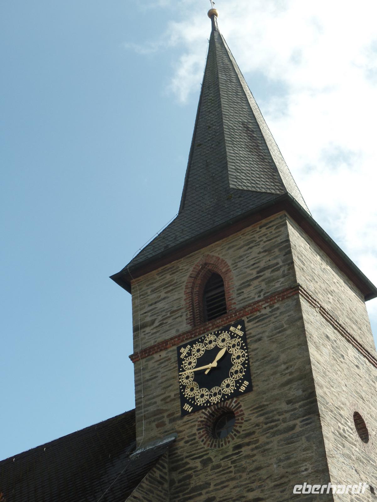 das Ziffernblatt als Gedenktafel der Gefallenen des Weltkrieges