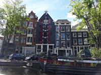 Amsterdam - Grachtenrundfahrt, kleine Häuser in der Prinsengracht