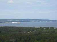 Blick vom Adlerhorst Naturerbezentrum Prora auf Sassnitz