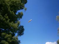 Ein Zeppelin über der Insel