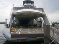 Eine Fähre, die für Großveranstaltungen genutzt wird