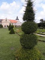 Blick auf das sanierte Dach - 1945 Brand im rechten Flügel des Schlosses