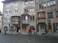 Schöne Fassaden und Erker in der Stadt