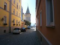Blick aus einer Gasse zum 