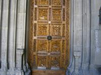 Holzgeschnitzte Eingangstür am Konstanzer Münster