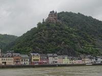 Rhein , Blick auf Sankt Goarshausen und Burg Katz