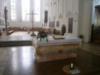 Der Altar der Ev.-Lutherischen Stadtpfarrkirche St. Stephan