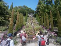 Blumentrppe mit Wasserkaskaden