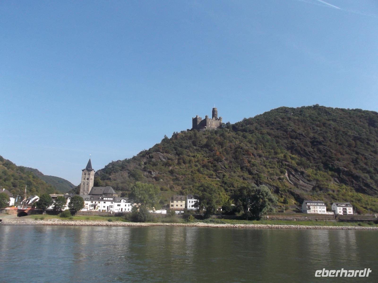 Wellmich mit Burg Maus am Rhein