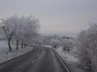 Rauhreiflandschaft im Unstruttal während unserer Adventsreise