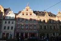 Erfurt - Am Fischmarkt - Haus zum Breiten Herd (zentral) - Gildehaus rechts davon