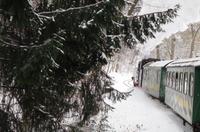 Eine romantische Bahnfahrt durch die weiße Winterlandschaft