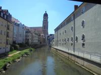 Blick über die Vils zur Amberger Stadtkirche