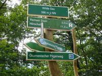 Wanderschilder im Thüringer Wald bei Eisenach