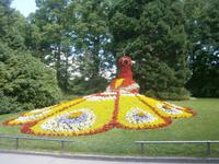 Ein Symbol des Parks, der Blumenpfau