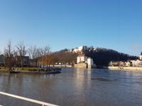 der Zusammenfluss von Ilz, Inn und Donau bei Passau
