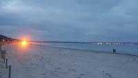 Lagerfeuer am Strand mit Blick auf Sassnitz