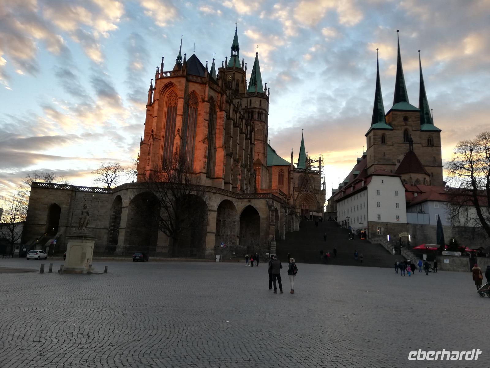 Erfurt, Domplatz mit Mardiendom und Pfarrkirche St. Severi