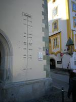 2 Tag Passau, Pegelstandsanzeige am Rathaus 
