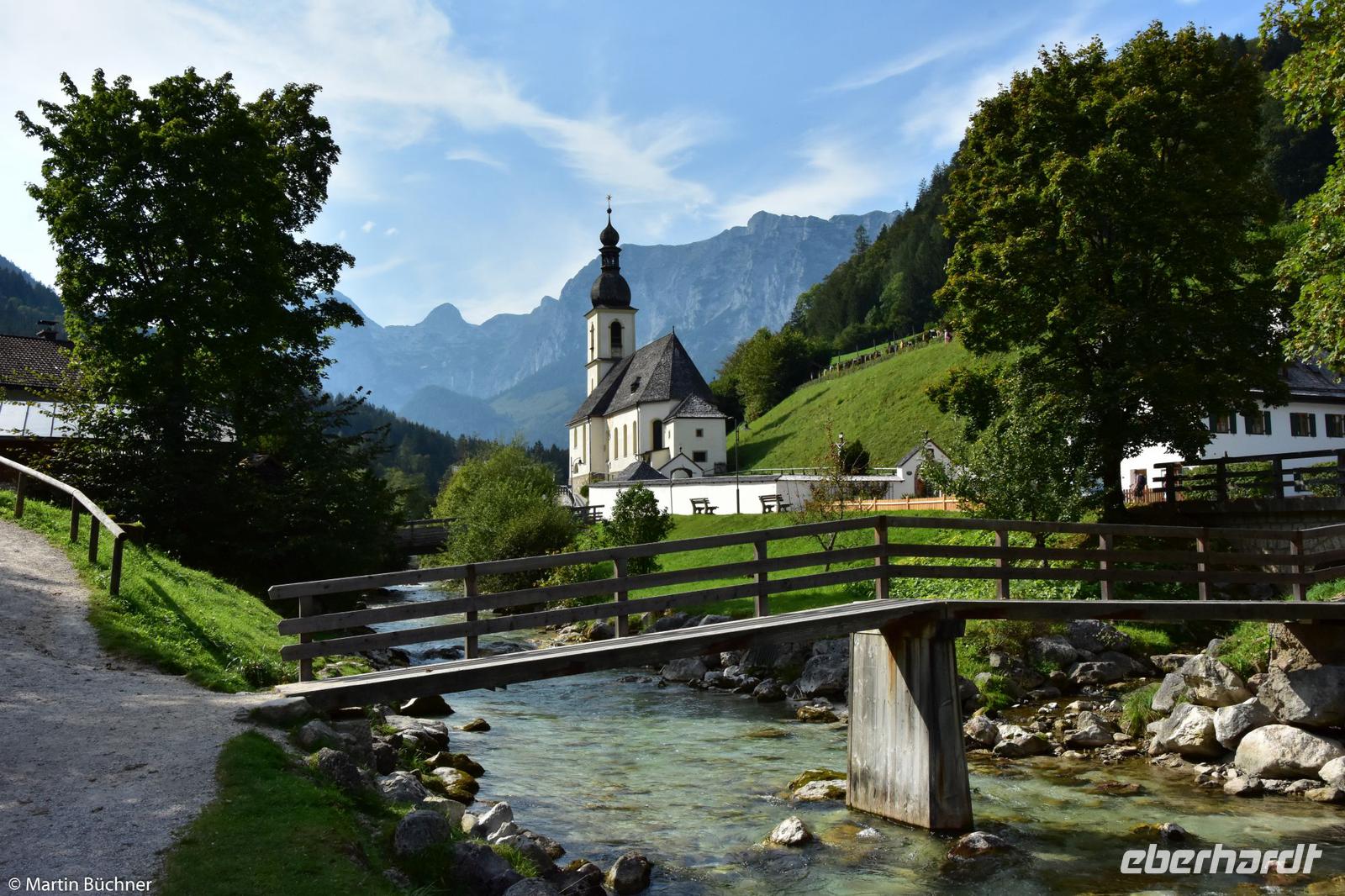 Ramsau - Malerwinkel - Blick zur Pfarrkirche St. Sebastian