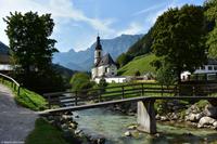 Ramsau - Malerwinkel - Blick zur Pfarrkirche St. Sebastian