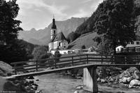 Ramsau - Malerwinkel - Blick zur Pfarrkirche St. Sebastian
