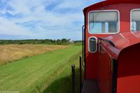 Mit der Inselbahn vom Hafen Langeoog in den Ort Langeoog