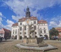 Rathaus und Lunabrunnen, Lüneburg
